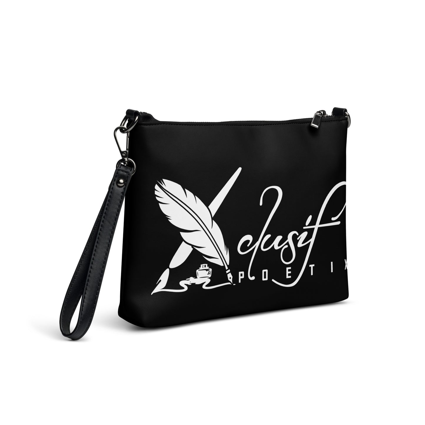 "LIVE FOR WHAT YOU LOVE" BY XCLUSIF POETIX BLACK Crossbody bag