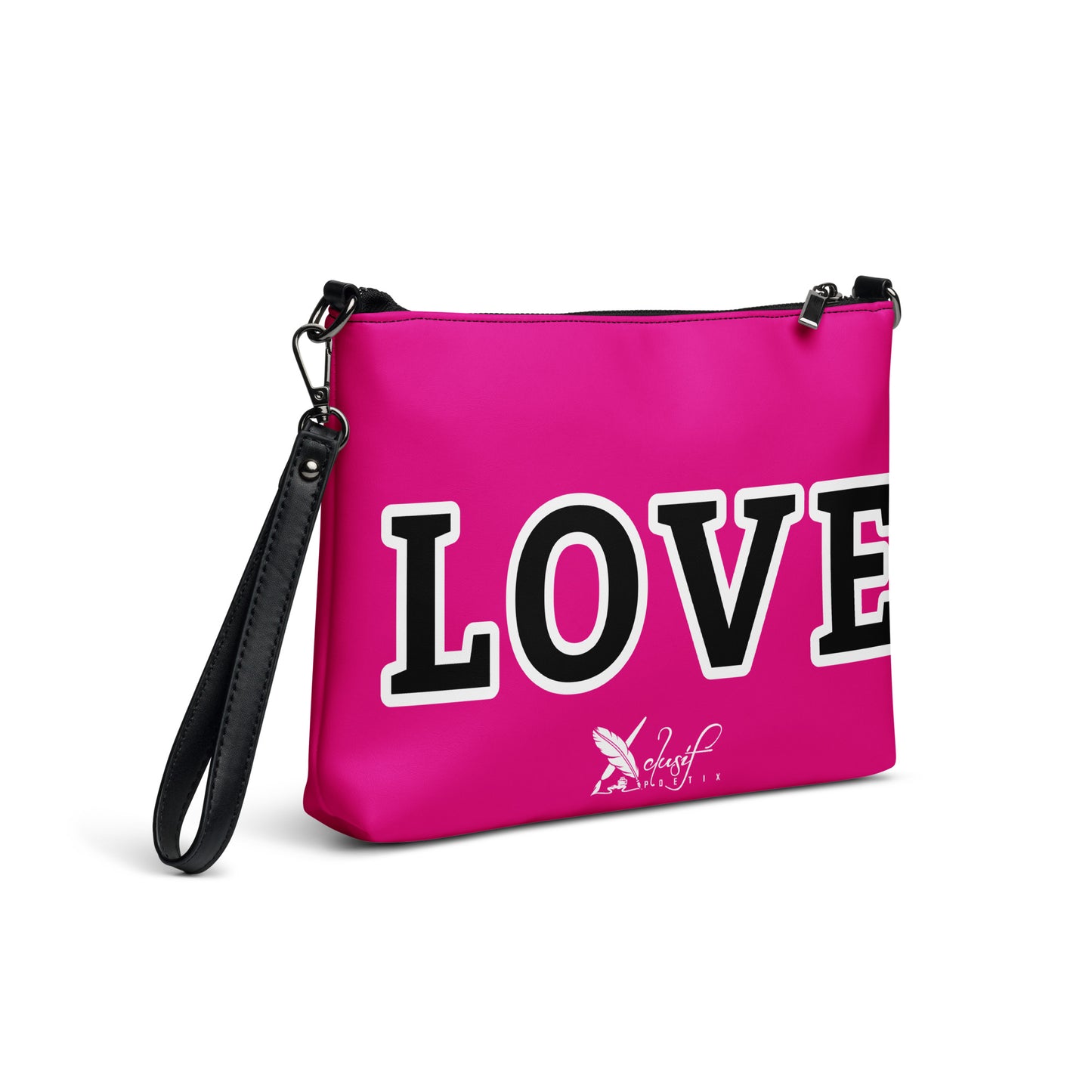 LOVE BY XCLUSIF POETIX HOT PINK & BLACK Crossbody bag