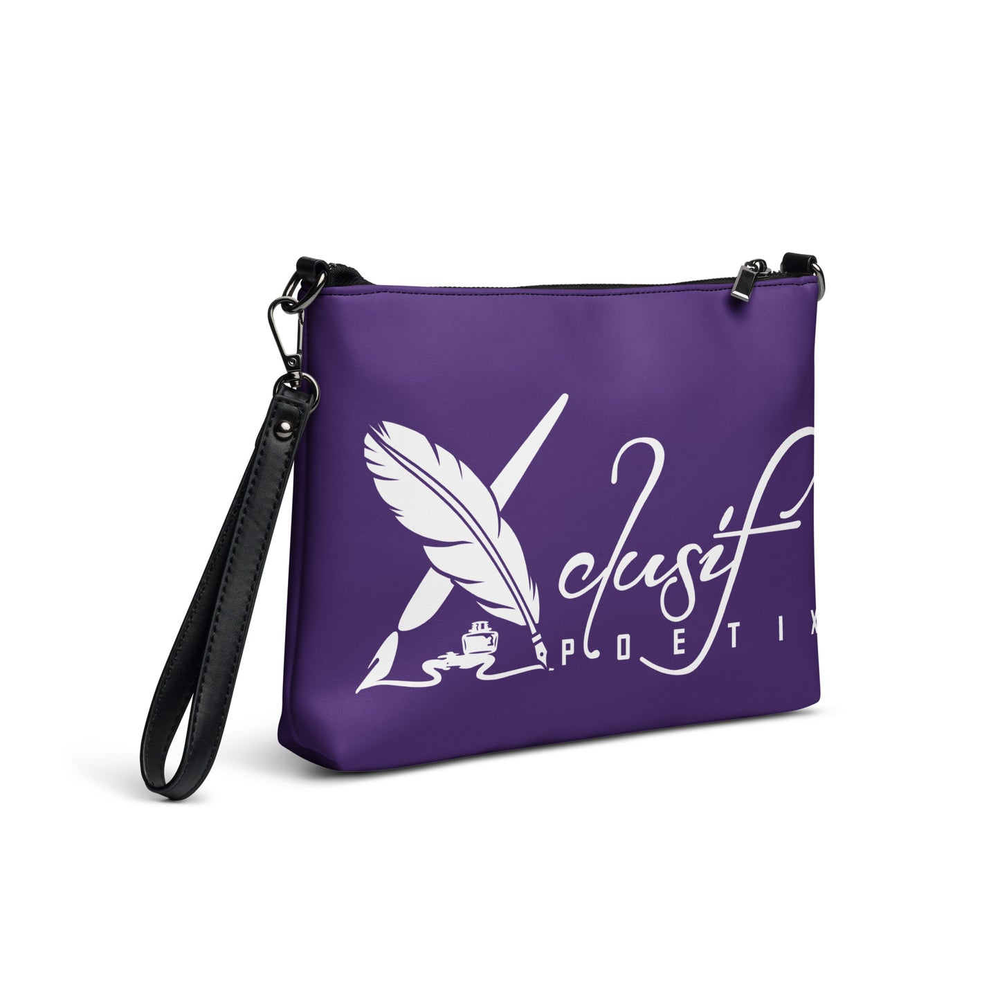 "LIVE FOR WHAT YOU LOVE" BY XCLUSIF POETIX PURPLE Crossbody bag