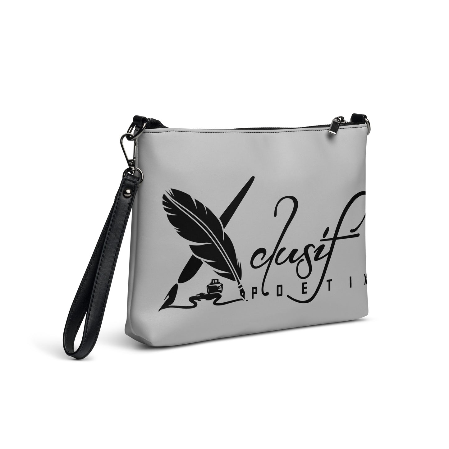 "LOVE ALWAYS WINS" BY XCLUSIF POETIX SILVER Crossbody bag