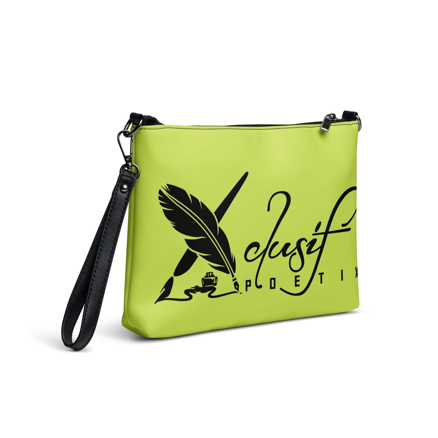 "LOVE ALWAYS WINS" BY XCLUSIF POETIX LIGHT GREEN Crossbody bag