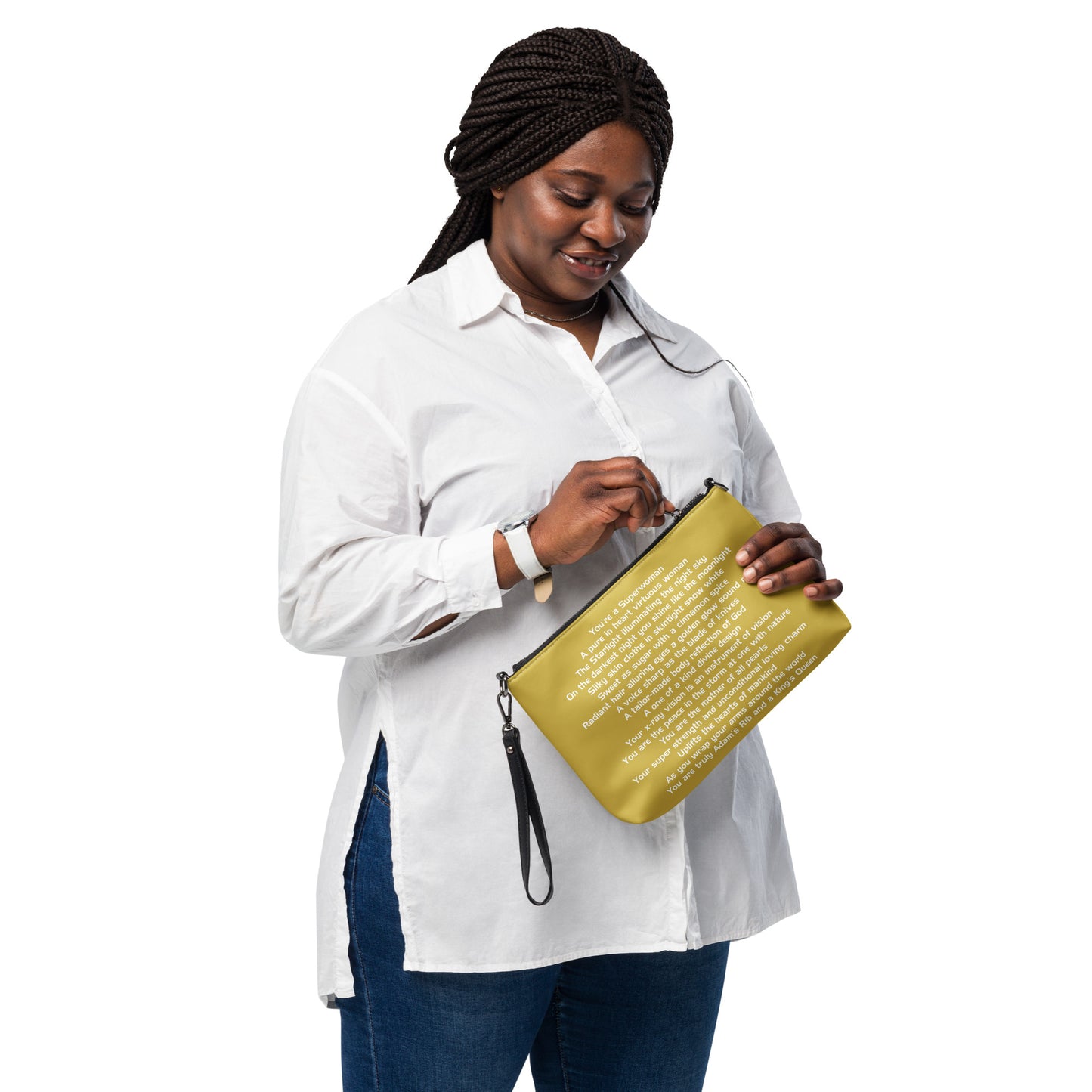 SUPERWOMAN BY XCLUSIF POETIX GOLD & WHITE Crossbody bag