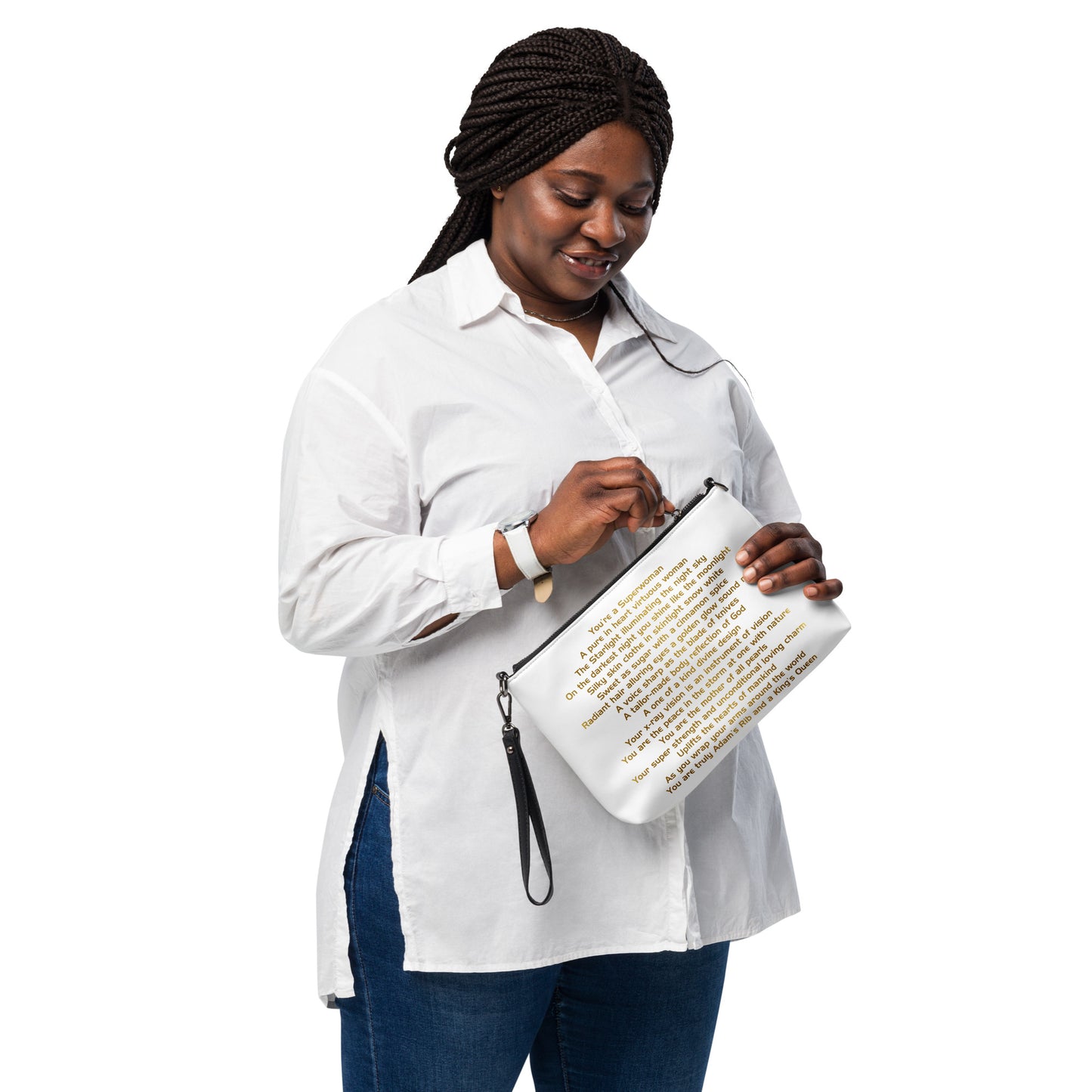 SUPERWOMAN BY XCLUSIF POETIX WHITE & GOLD Crossbody bag