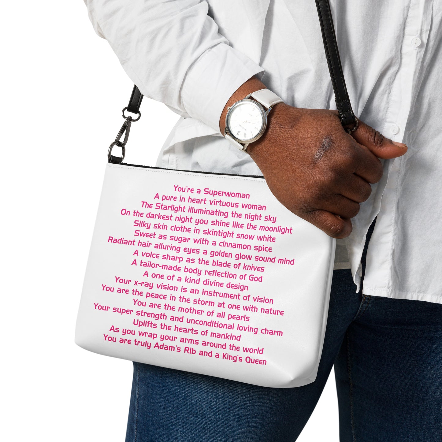 SUPERWOMAN BY XCLUSIF POETIX WHITE & PINK Crossbody bag