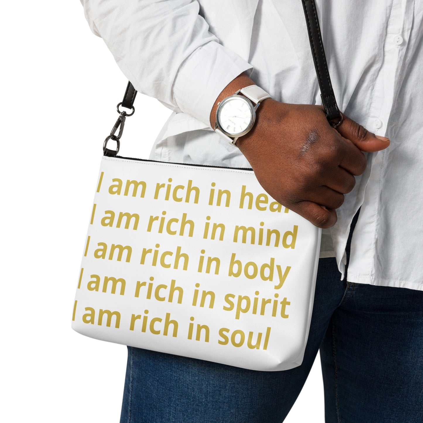 RICH BY XCLUSIF POETIX WHITE & GOLD Crossbody bag