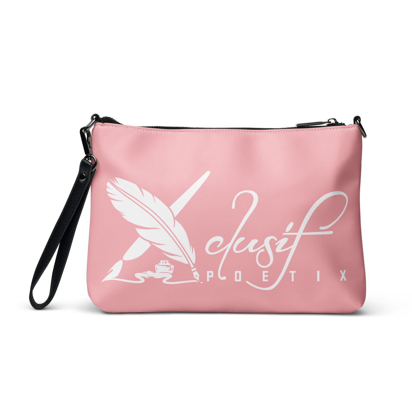 "LIVE FOR WHAT YOU LOVE" BY XCLUSIF POETIX PINK Crossbody bag