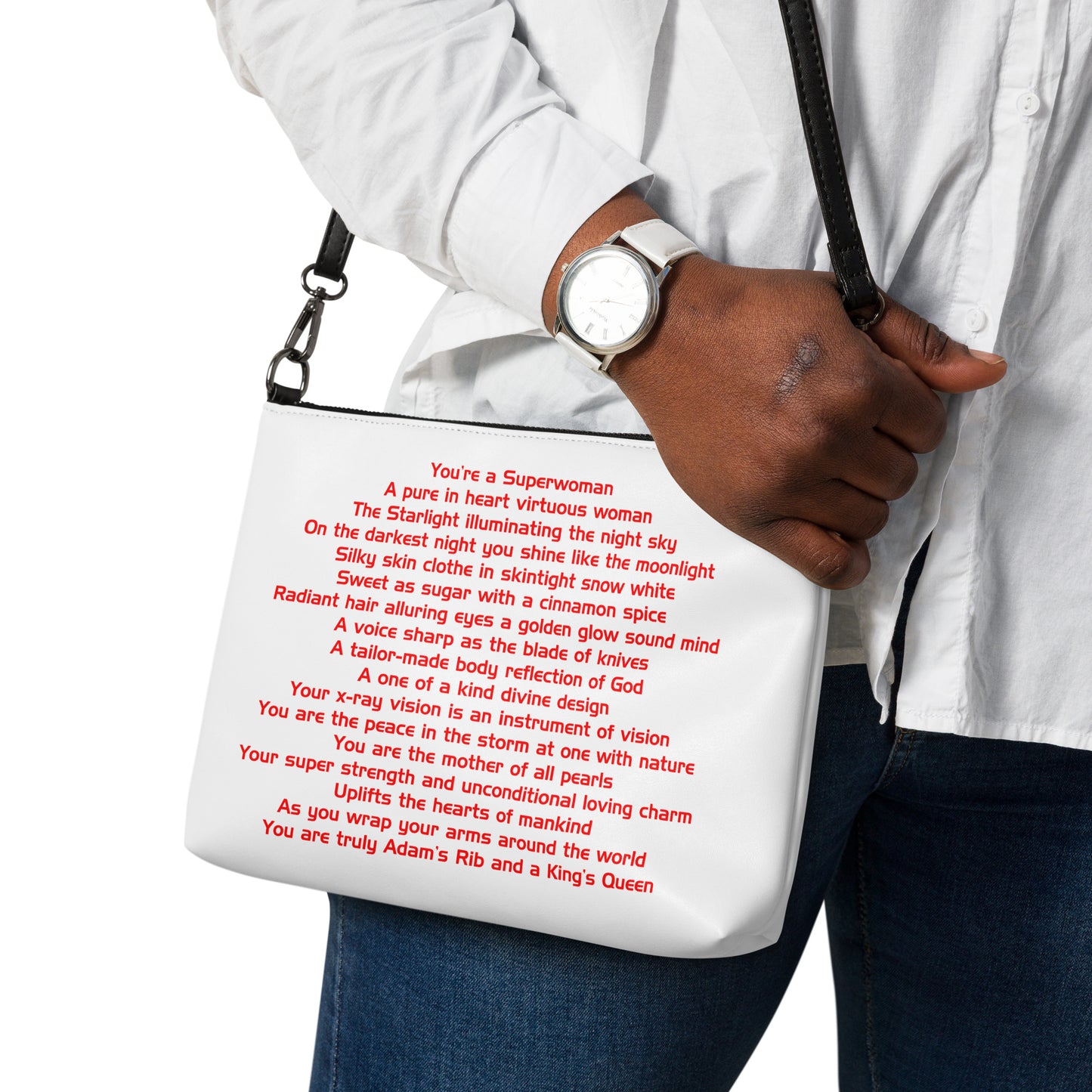 SUPERWOMAN BY XCLUSIF POETIX WHITE & RED Crossbody bag