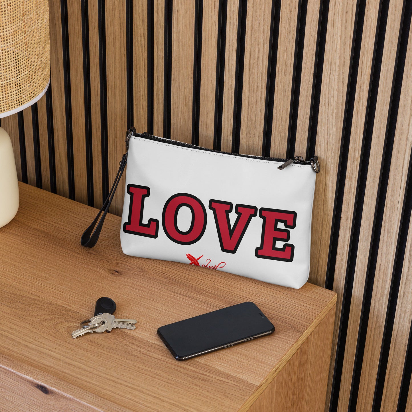 LOVE BY XCLUSIF POETIX WHITE & RED Crossbody bag