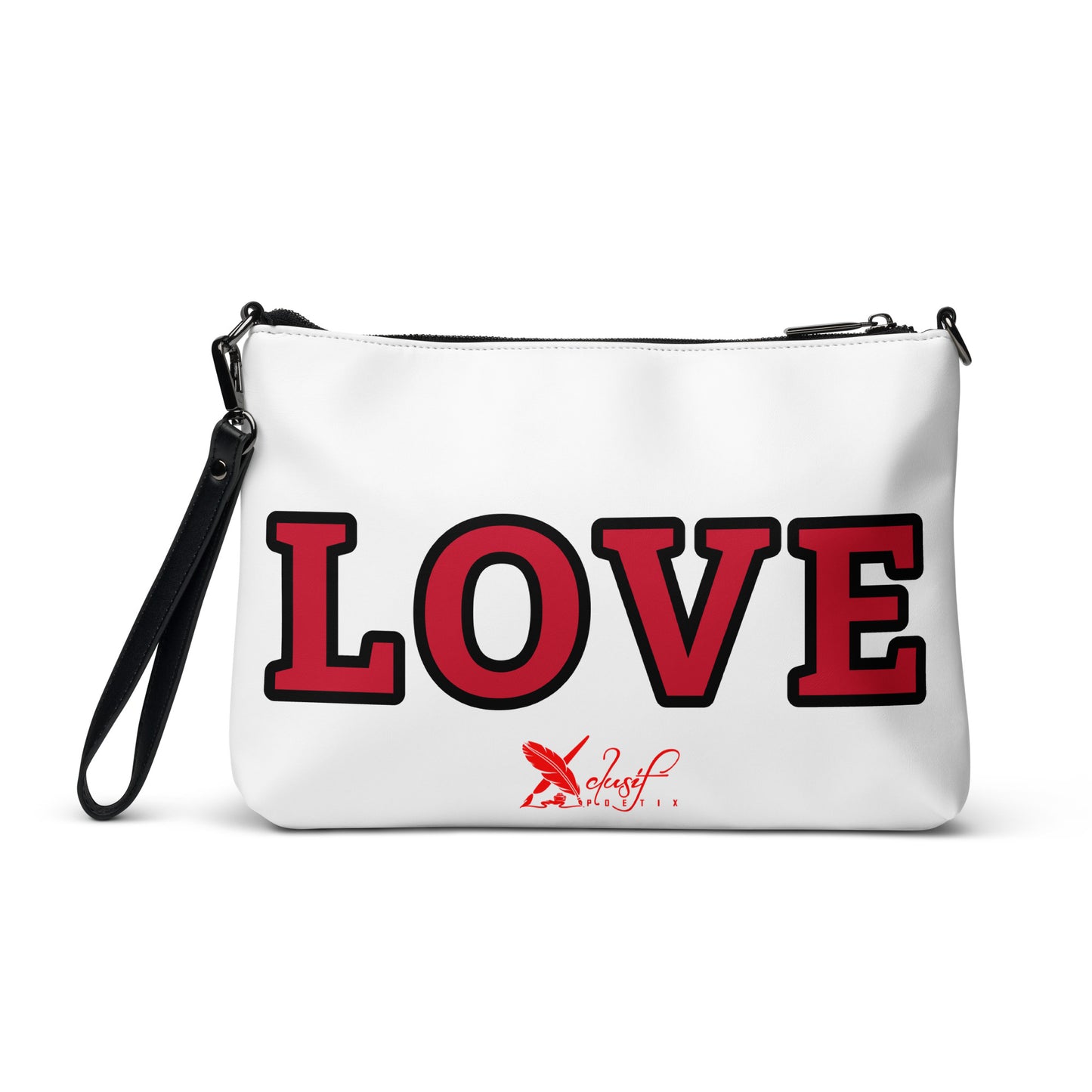 LOVE BY XCLUSIF POETIX WHITE & RED Crossbody bag