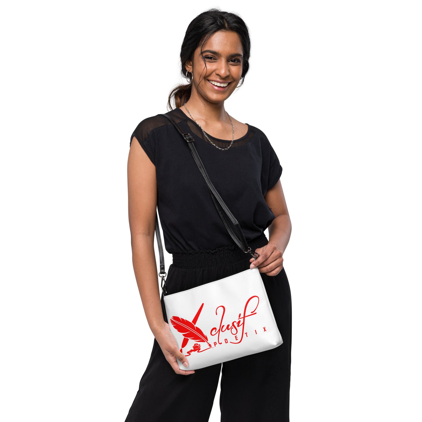 "LOVE ALWAYS WINS" BY XCLUSIF POETIX WHITE Crossbody bag