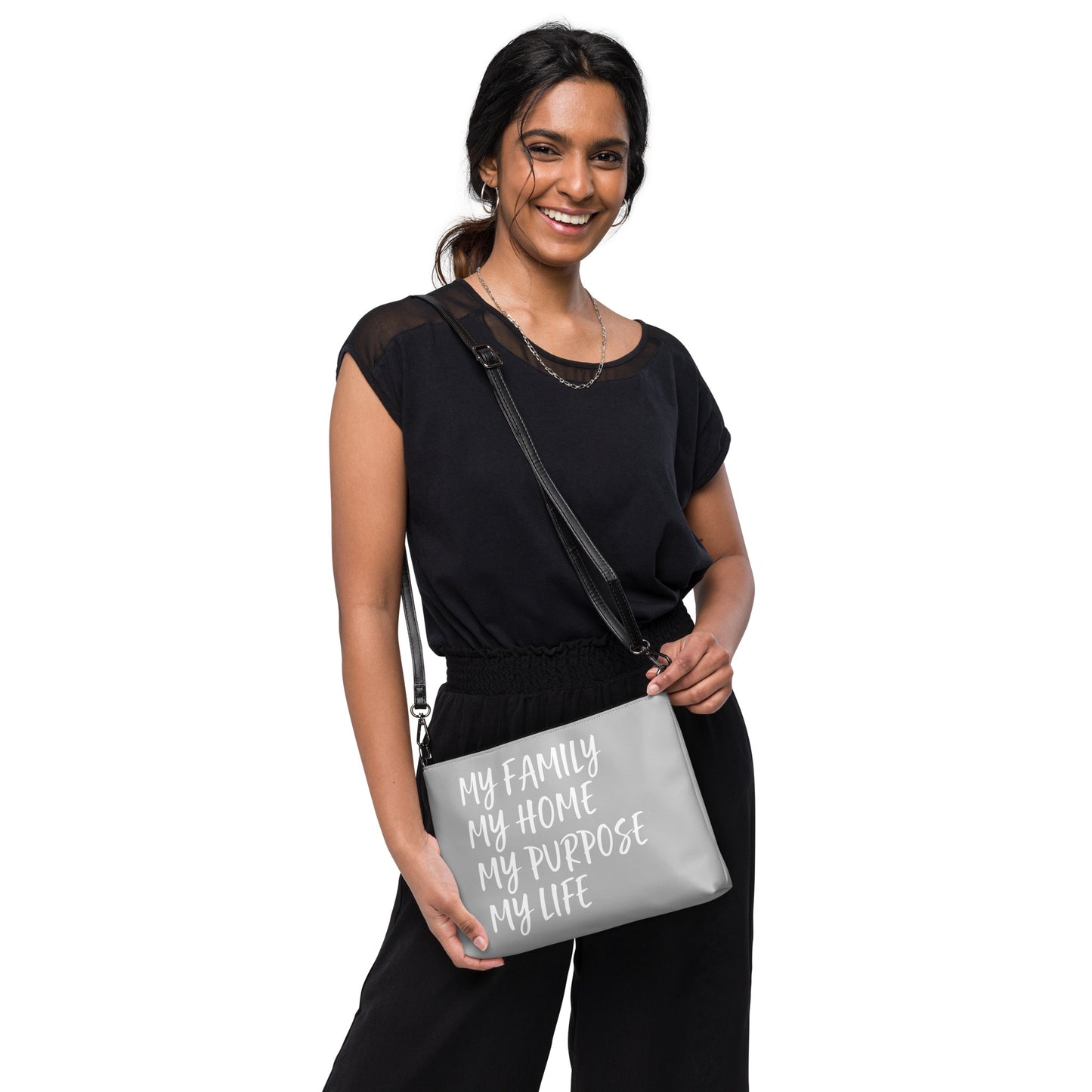 BLESSED BY XCLUSIF POETIX SILVER & WHITE Crossbody bag