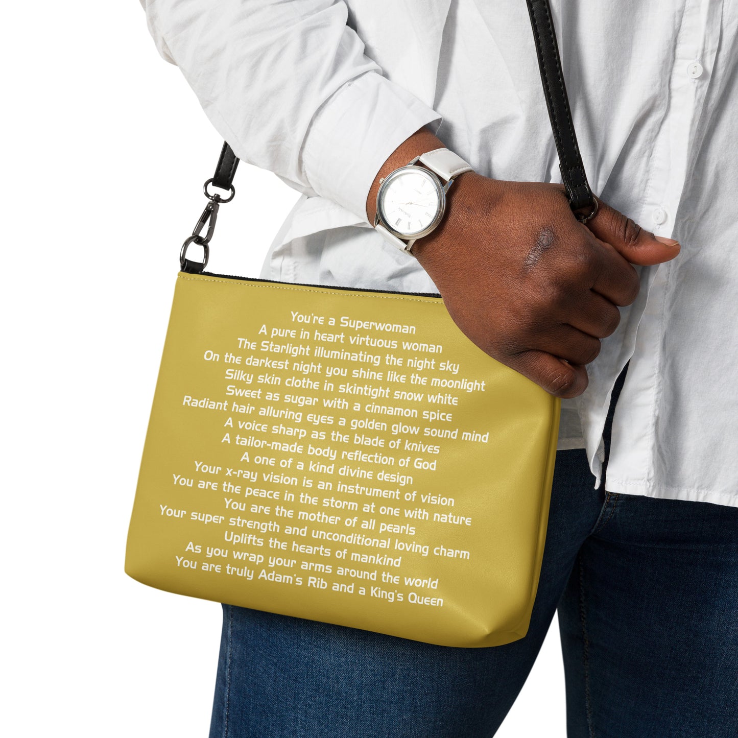 SUPERWOMAN BY XCLUSIF POETIX GOLD & WHITE Crossbody bag