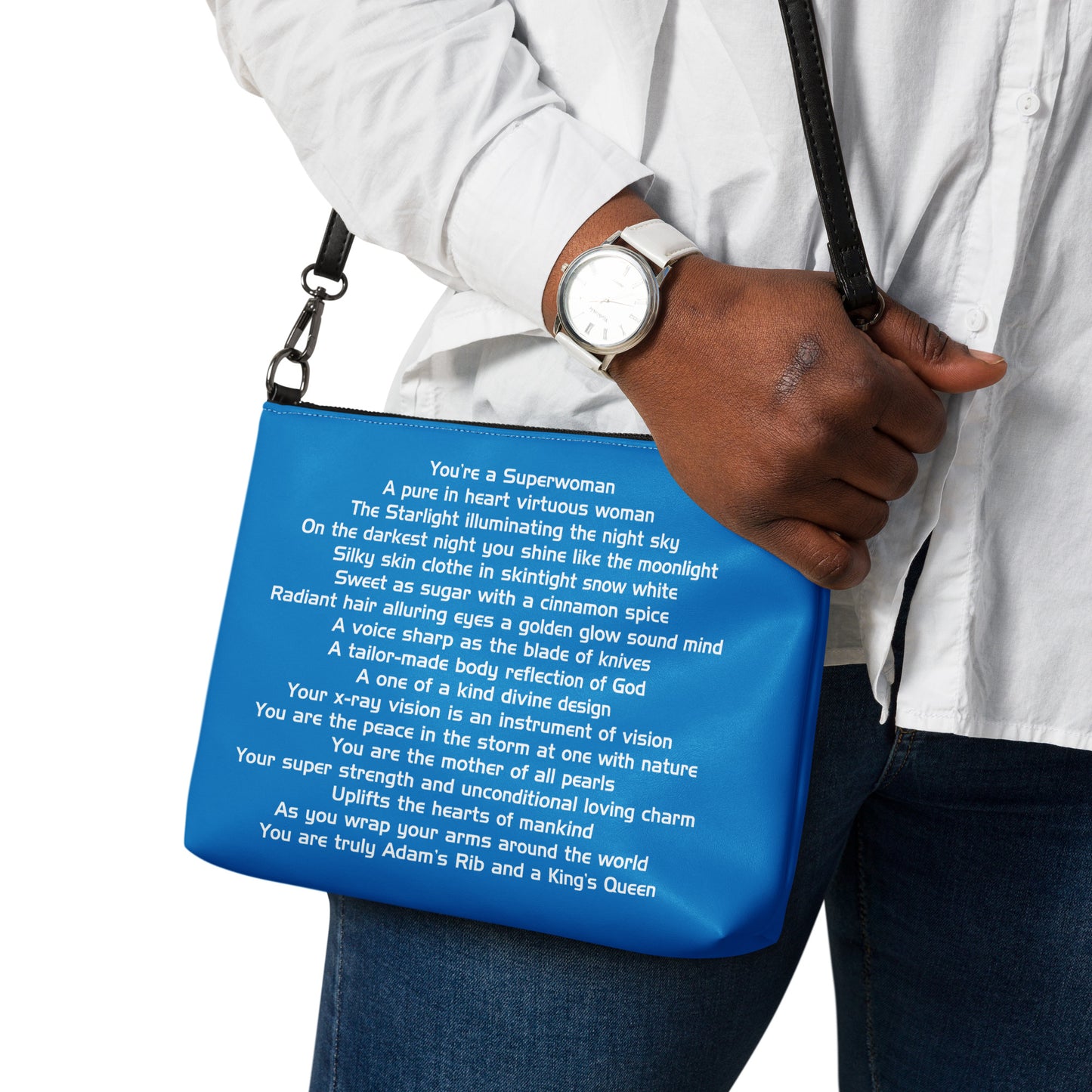 SUPERWOMAN BY XCLUSIF POETIX BLUE & WHITE Crossbody bag