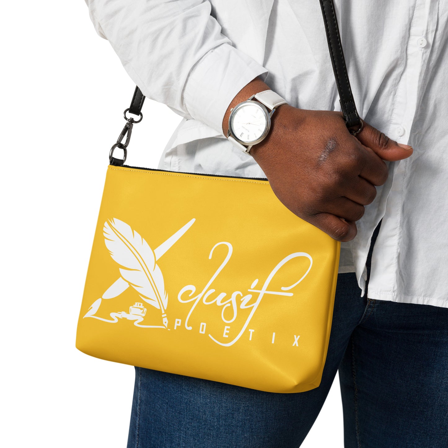 "LIVE FOR WHAT YOU LOVE" BY XCLUSIF POETIX YELLOW Crossbody bag