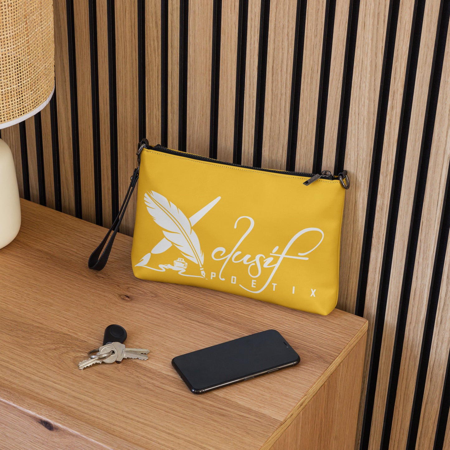 "LIVE FOR WHAT YOU LOVE" BY XCLUSIF POETIX YELLOW Crossbody bag