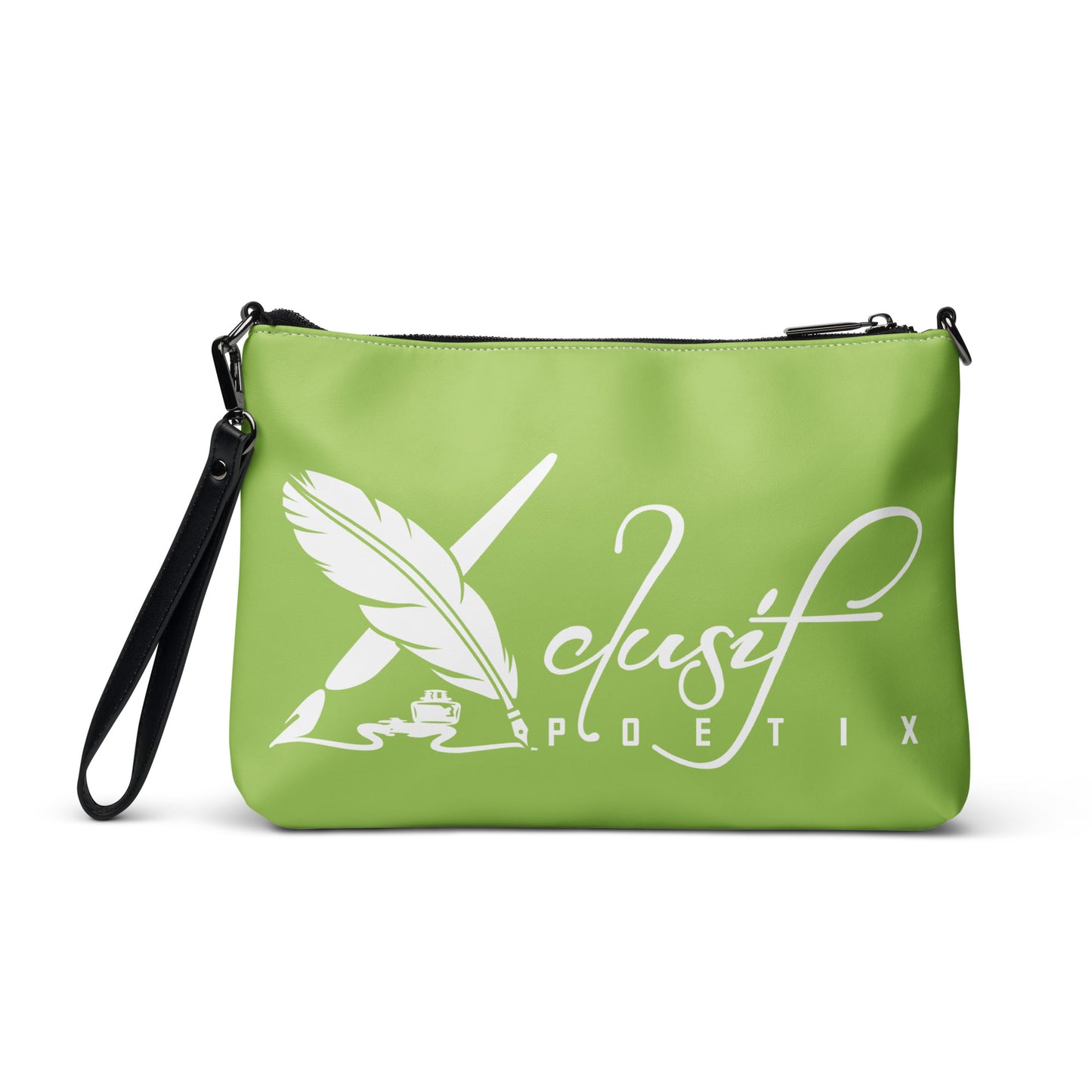 "LIVE FOR WHAT YOU LOVE" BY XCLUSIF POETIX GREEN Crossbody bag