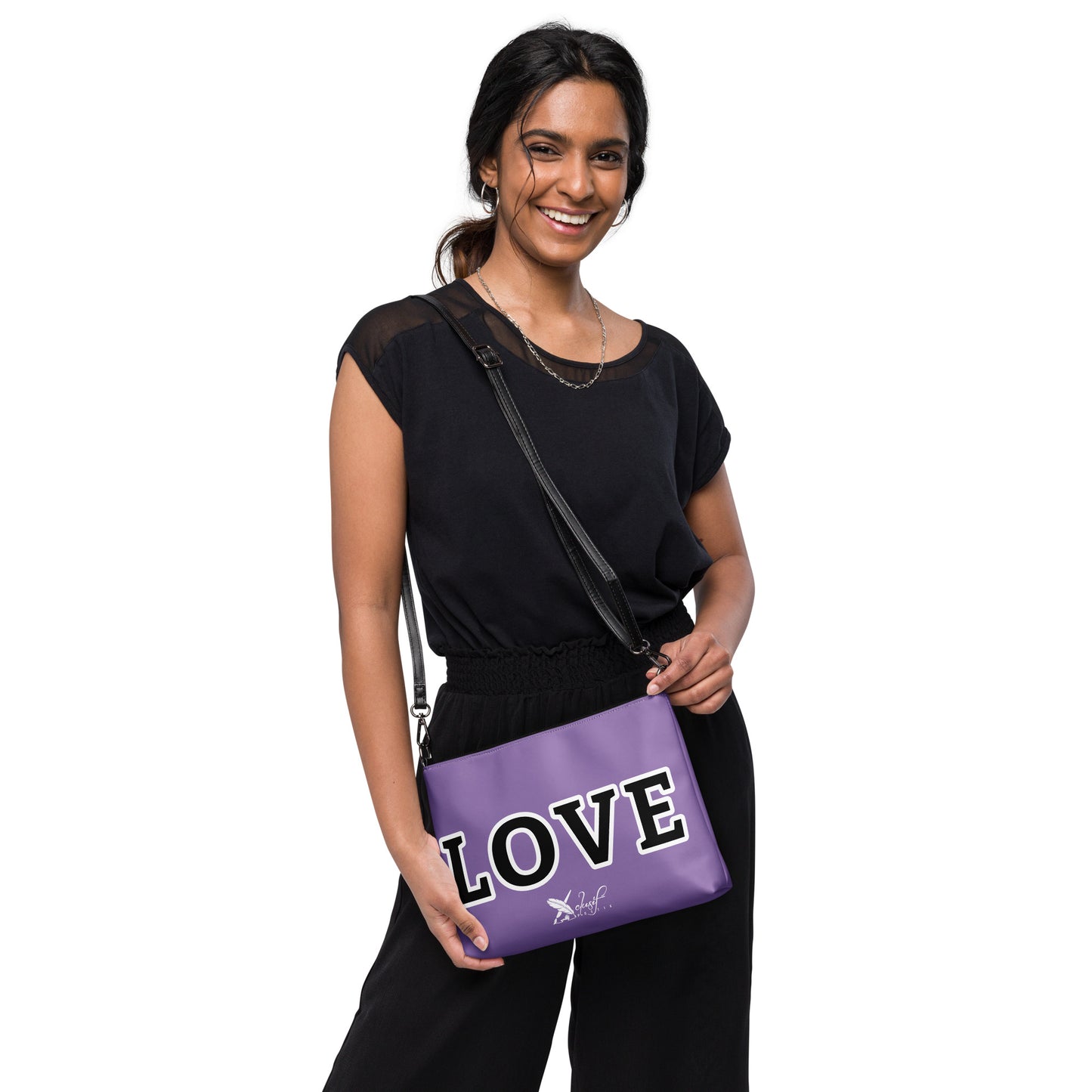 LOVE BY XCLUSIF POETIX PURPLE & BLACK Crossbody bag