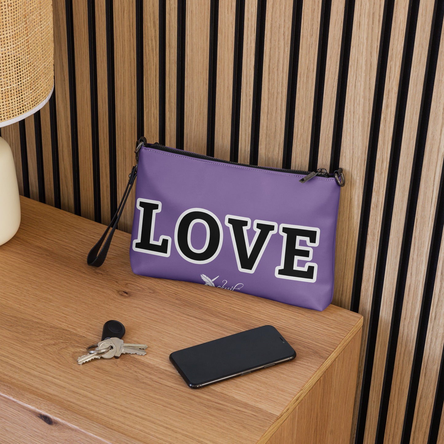 LOVE BY XCLUSIF POETIX PURPLE & BLACK Crossbody bag