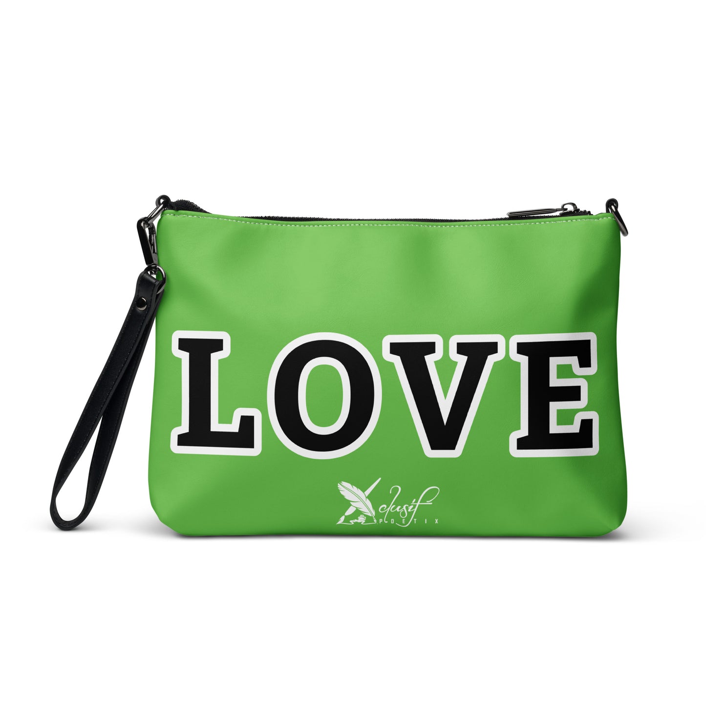 LOVE BY XCLUSIF POETIX GREEN & BLACK Crossbody bag