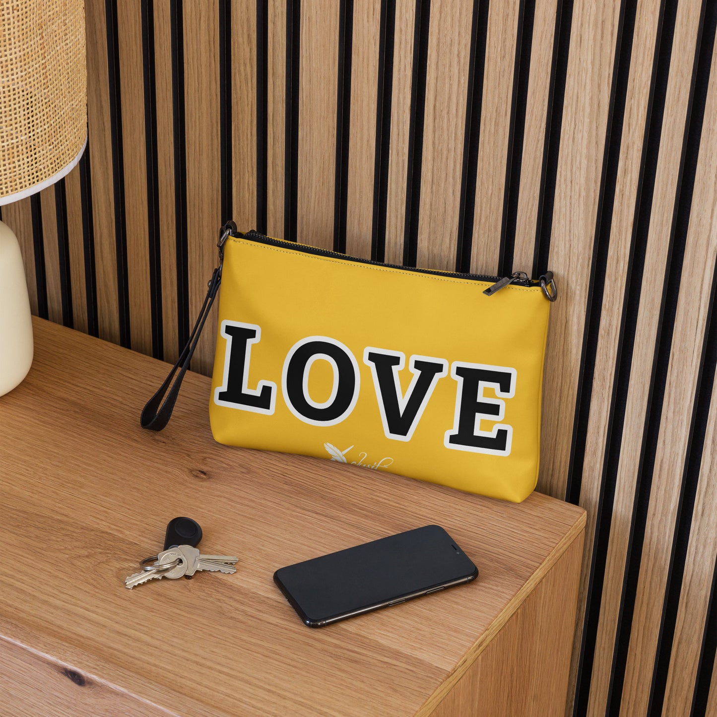 LOVE BY XCLUSIF POETIX YELLOW & BLACK Crossbody bag