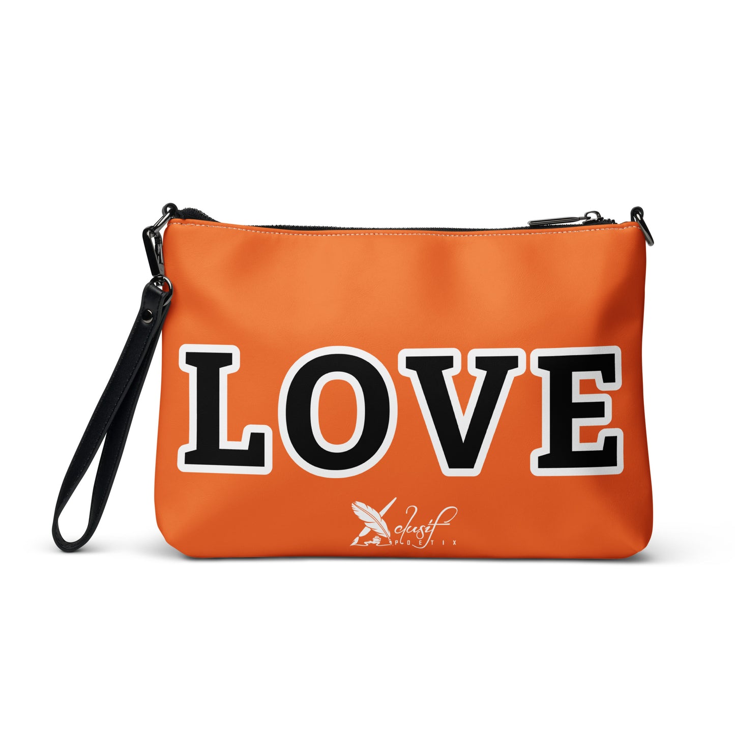 LOVE BY XCLUSIF POETIX ORANGE & BLACK Crossbody bag