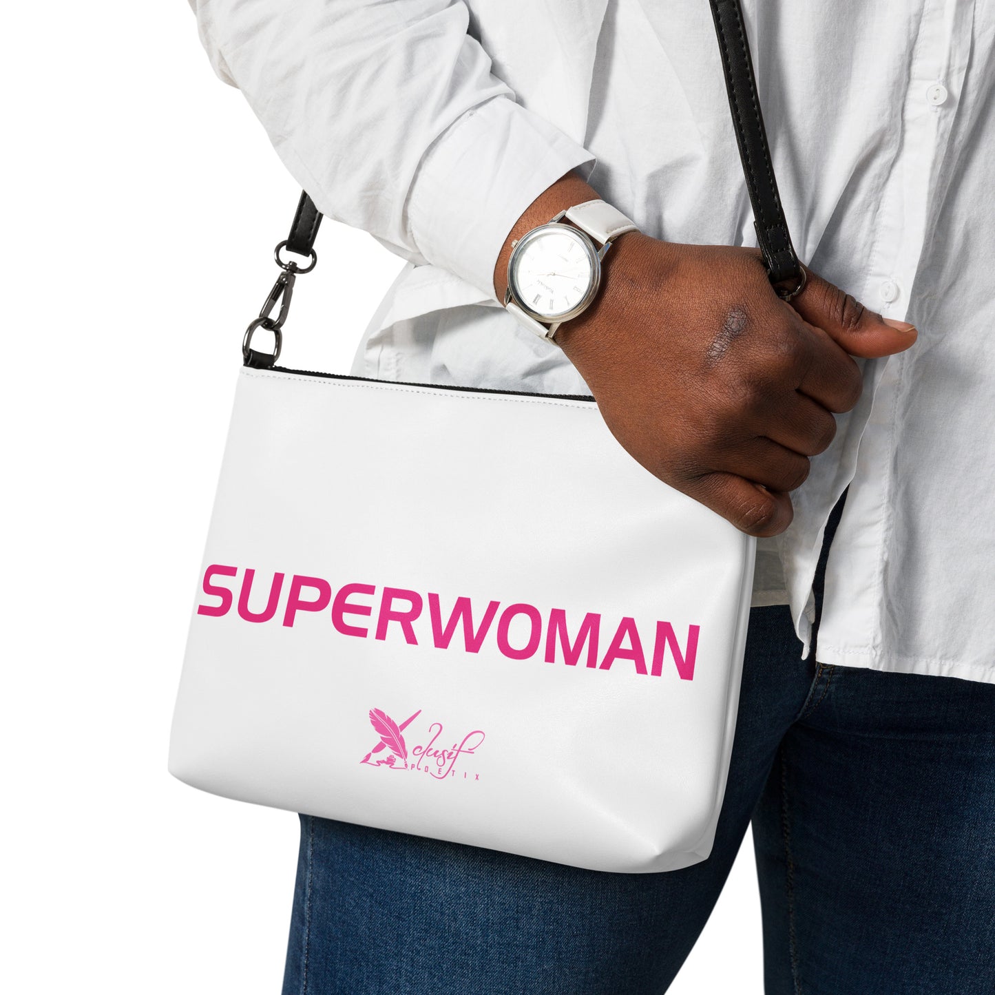 SUPERWOMAN BY XCLUSIF POETIX WHITE & PINK Crossbody bag