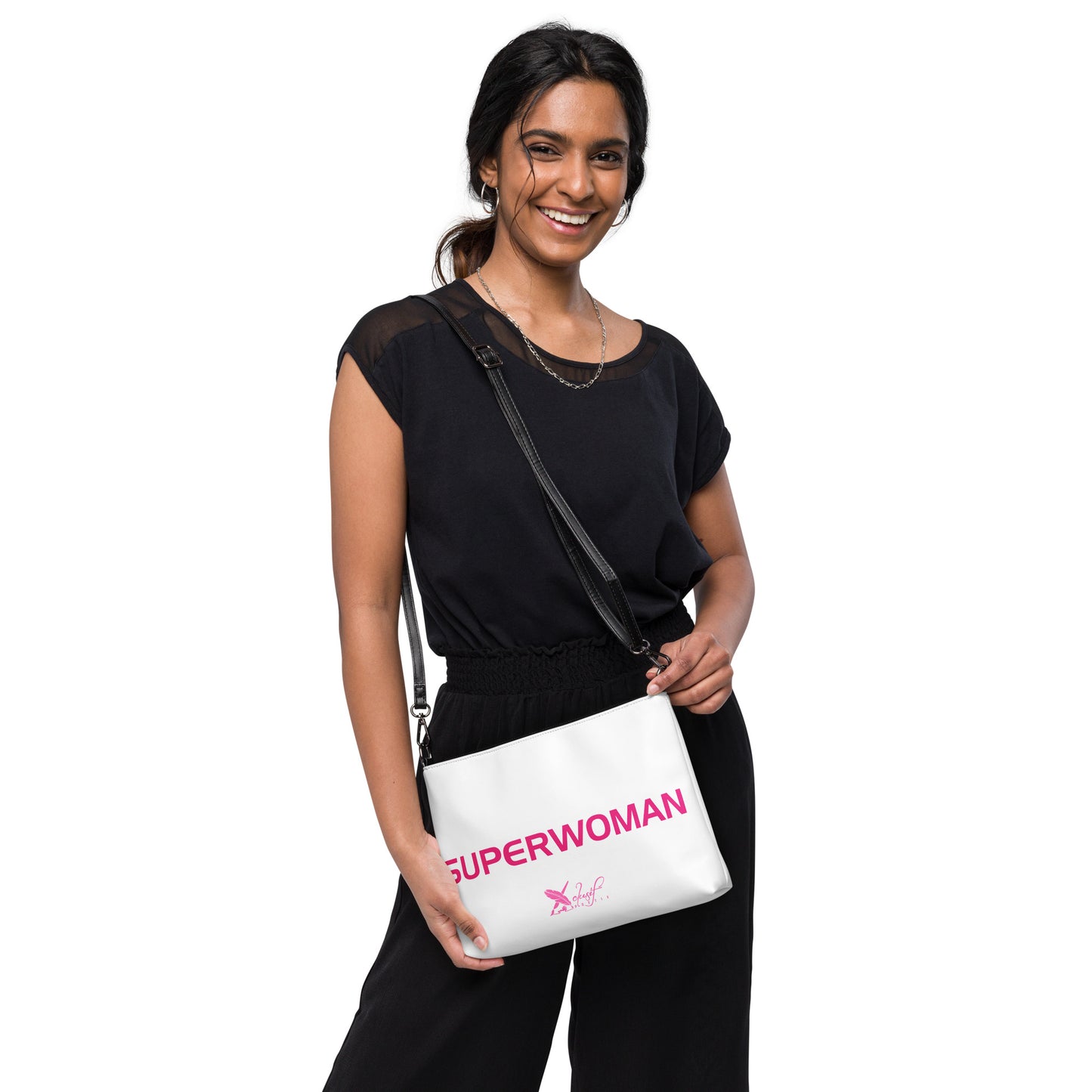 SUPERWOMAN BY XCLUSIF POETIX WHITE & PINK Crossbody bag