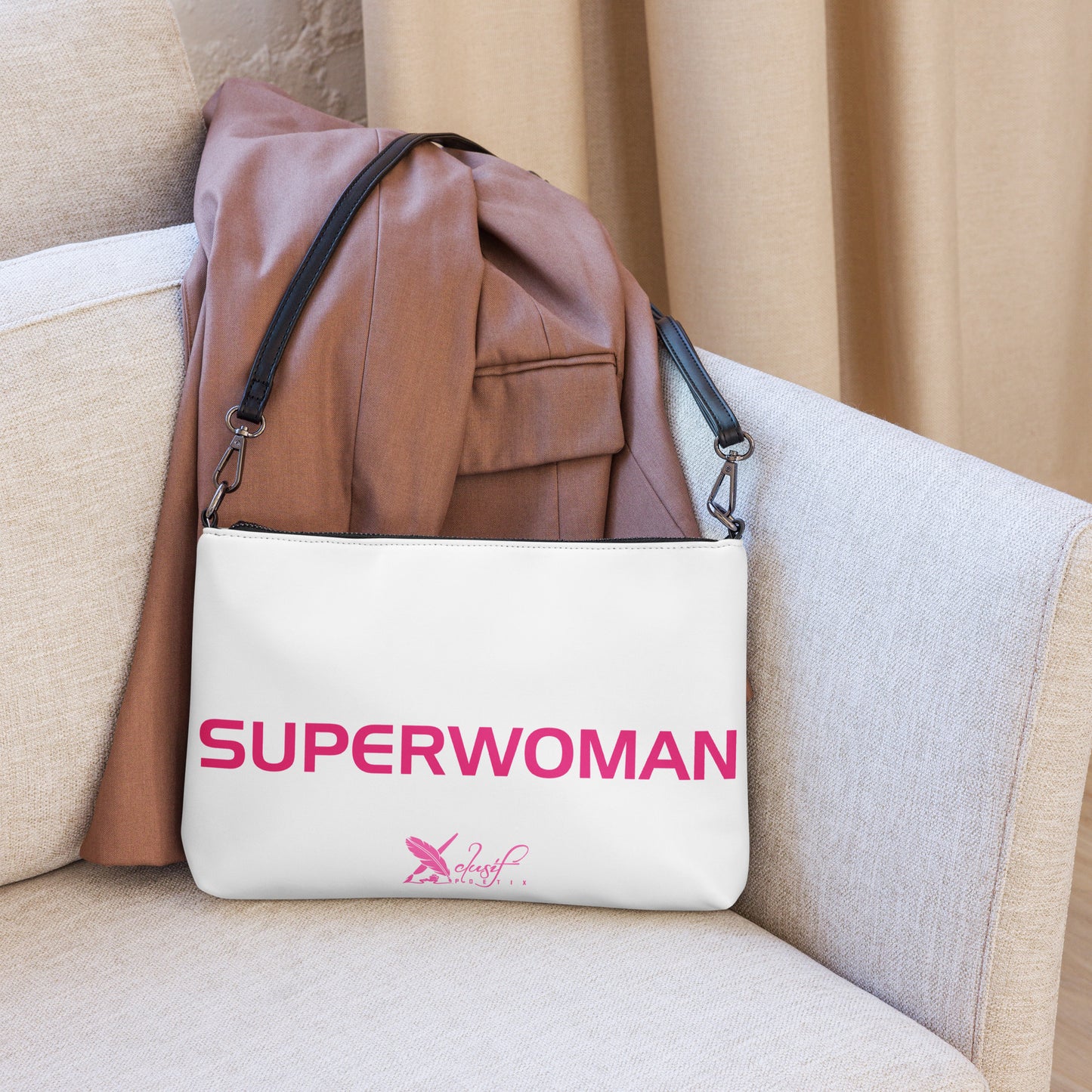 SUPERWOMAN BY XCLUSIF POETIX WHITE & PINK Crossbody bag