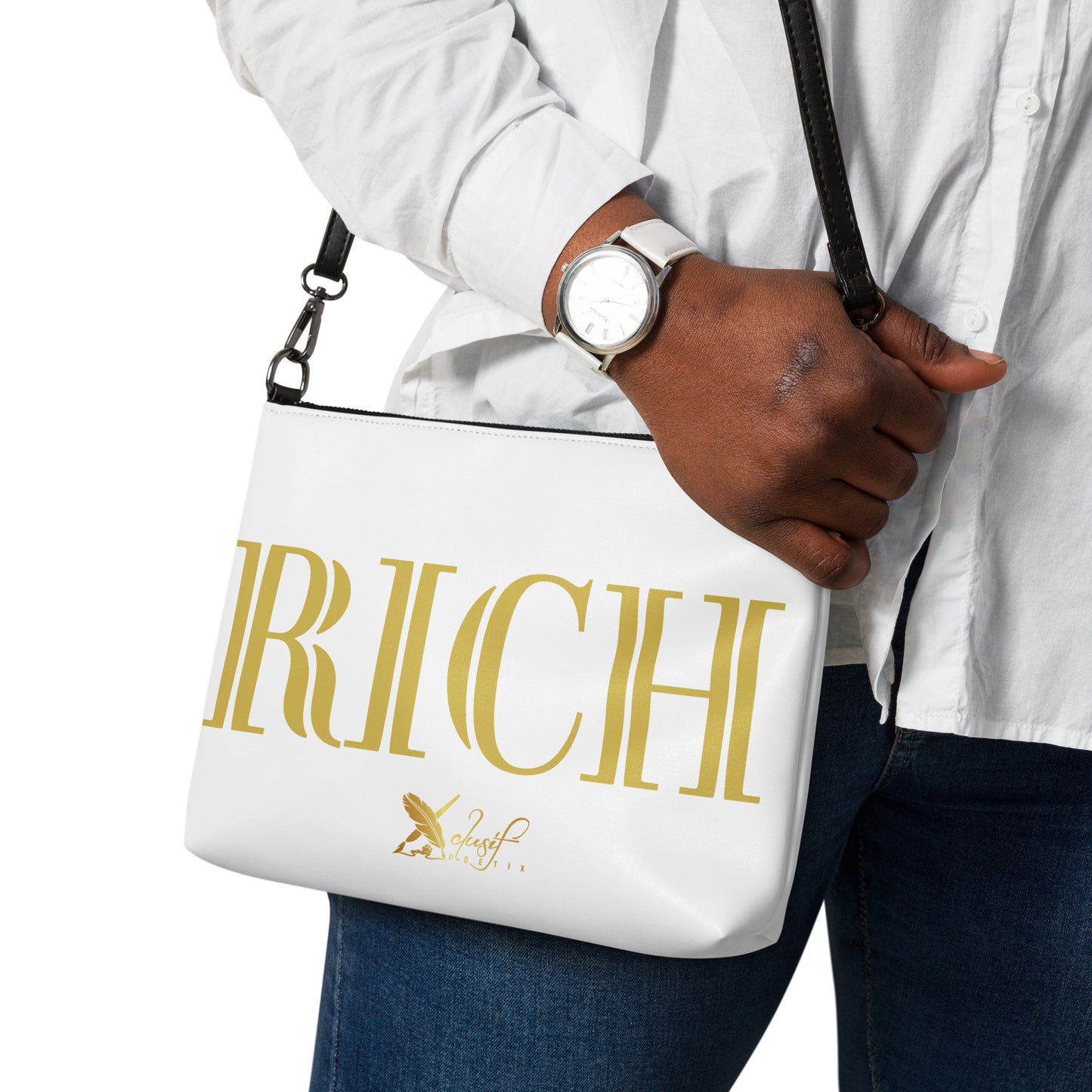 RICH BY XCLUSIF POETIX WHITE & GOLD Crossbody bag