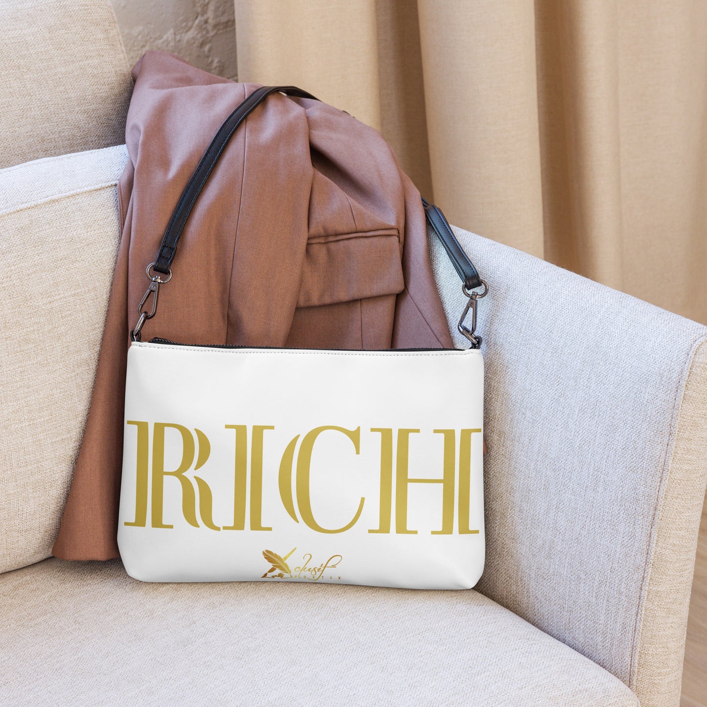 RICH BY XCLUSIF POETIX WHITE & GOLD Crossbody bag