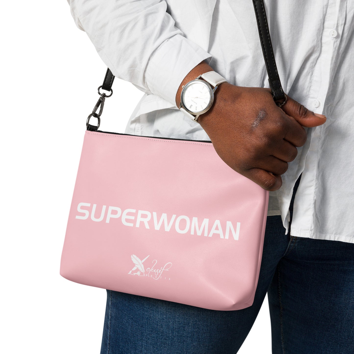 SUPERWOMAN BY XCLUSIF POETIX PINK & WHITE Crossbody bag