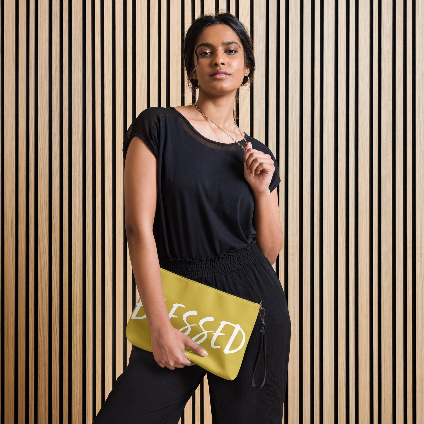 BLESSED BY XCLUSIF POETIX GOLD & WHITE Crossbody bag