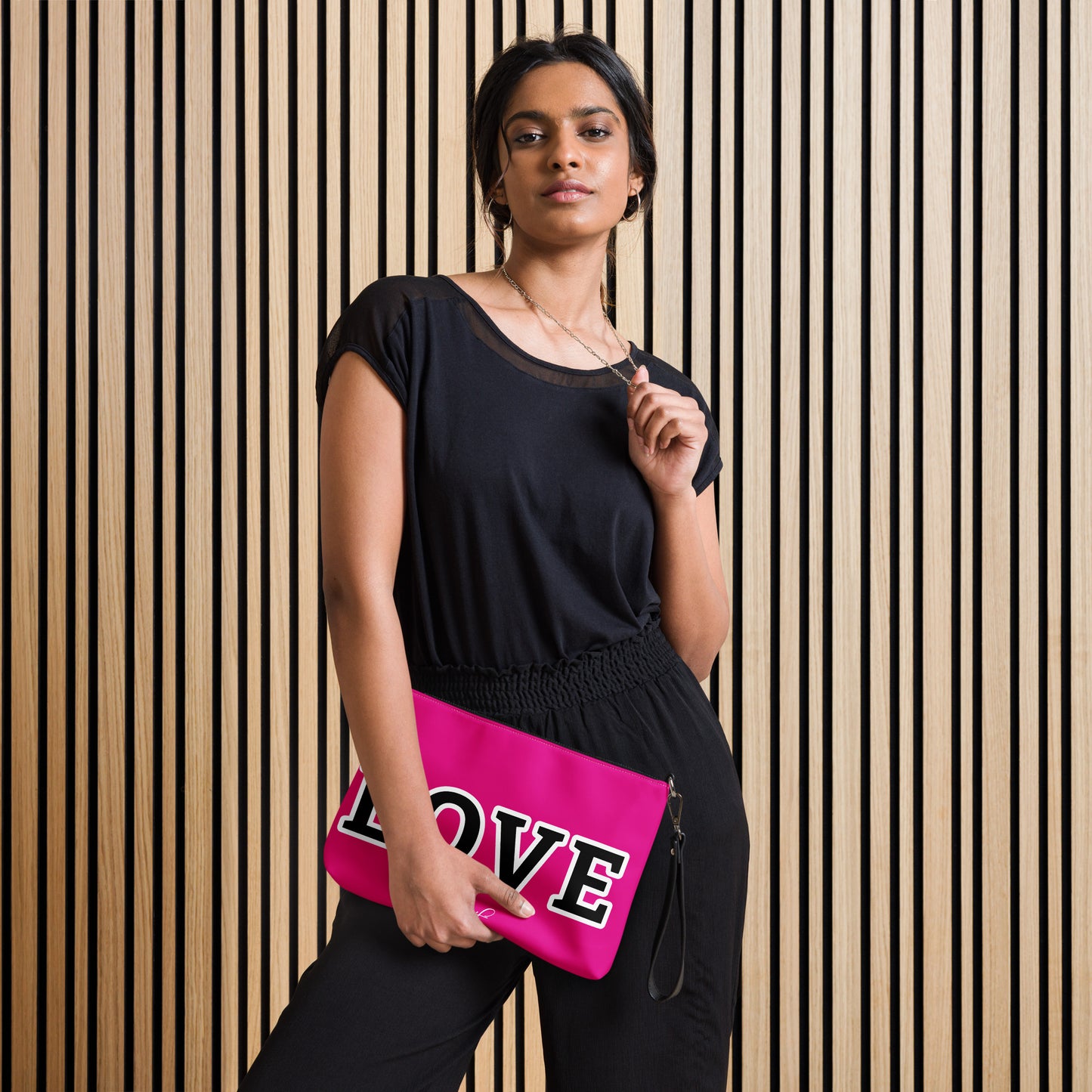 LOVE BY XCLUSIF POETIX HOT PINK & BLACK Crossbody bag