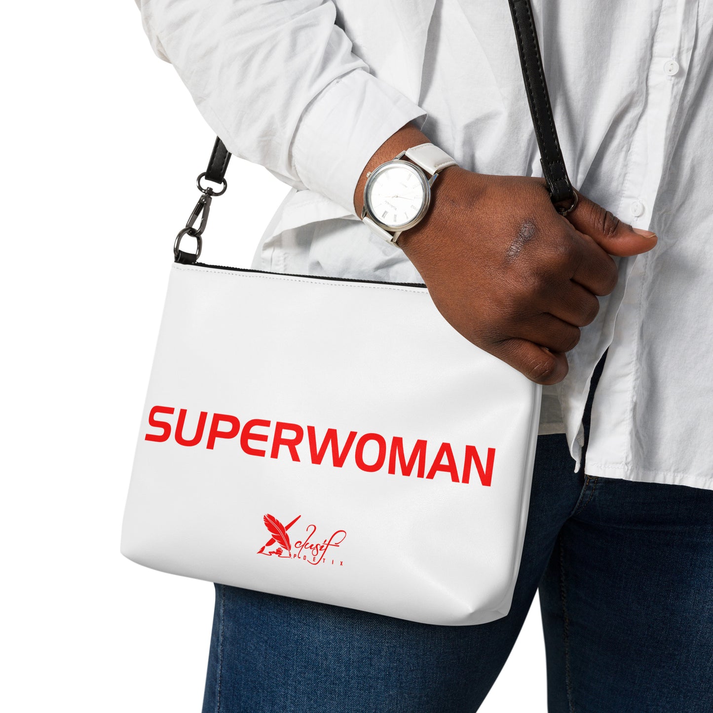 SUPERWOMAN BY XCLUSIF POETIX WHITE & RED Crossbody bag