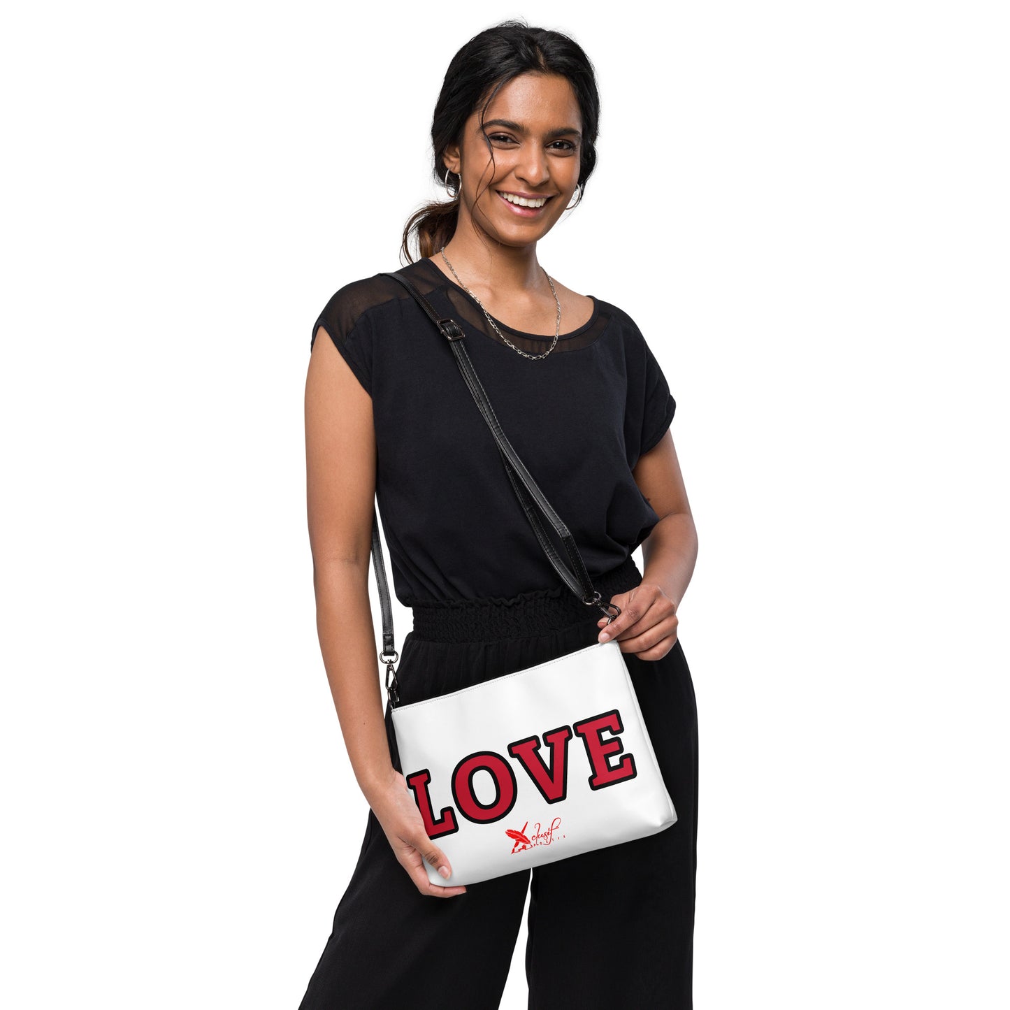 LOVE BY XCLUSIF POETIX WHITE & RED Crossbody bag