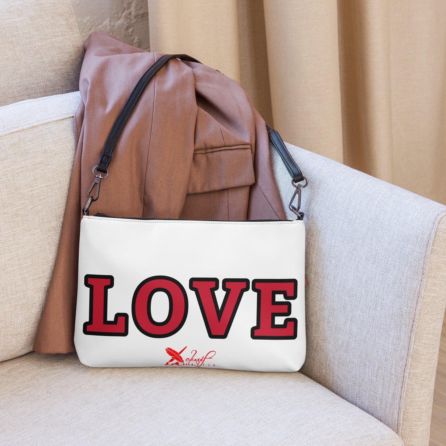 LOVE BY XCLUSIF POETIX WHITE & RED Crossbody bag