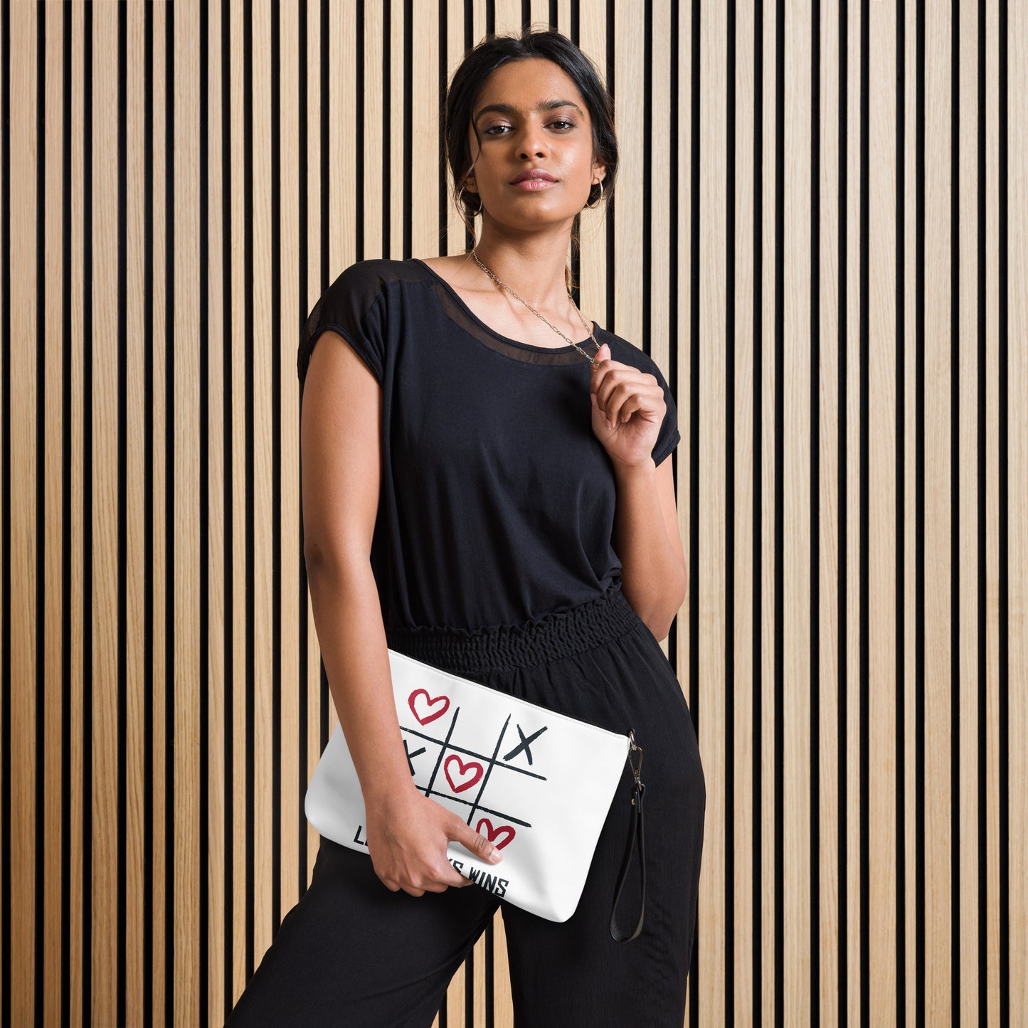 "LOVE ALWAYS WINS" BY XCLUSIF POETIX WHITE Crossbody bag