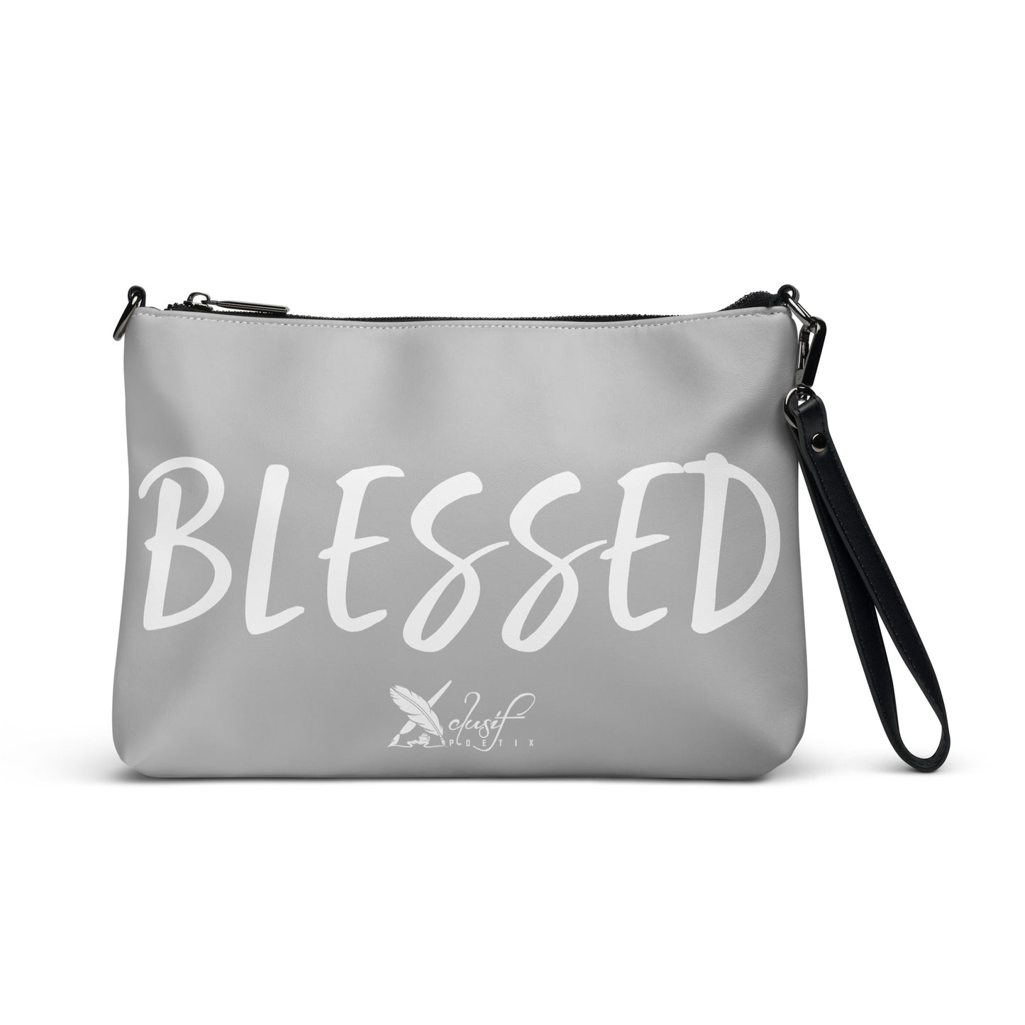 BLESSED BY XCLUSIF POETIX SILVER & WHITE Crossbody bag