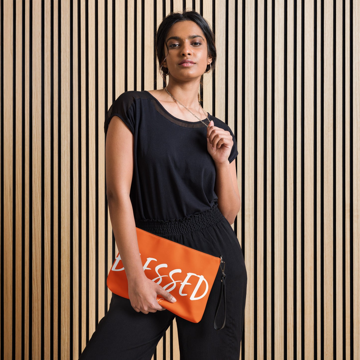 BLESSED BY XCLUSIF POETIX ORANGE & WHITE Crossbody bag