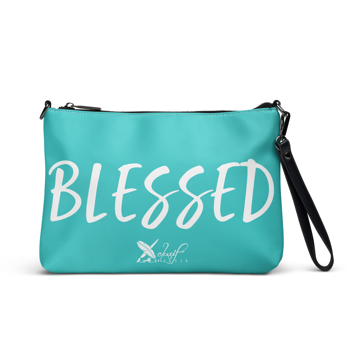 BLESSED BY XCLUSIF POETIX TURQUOISE & WHITE Crossbody bag