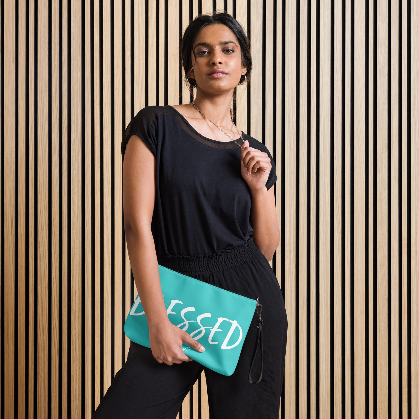 BLESSED BY XCLUSIF POETIX TURQUOISE & WHITE Crossbody bag