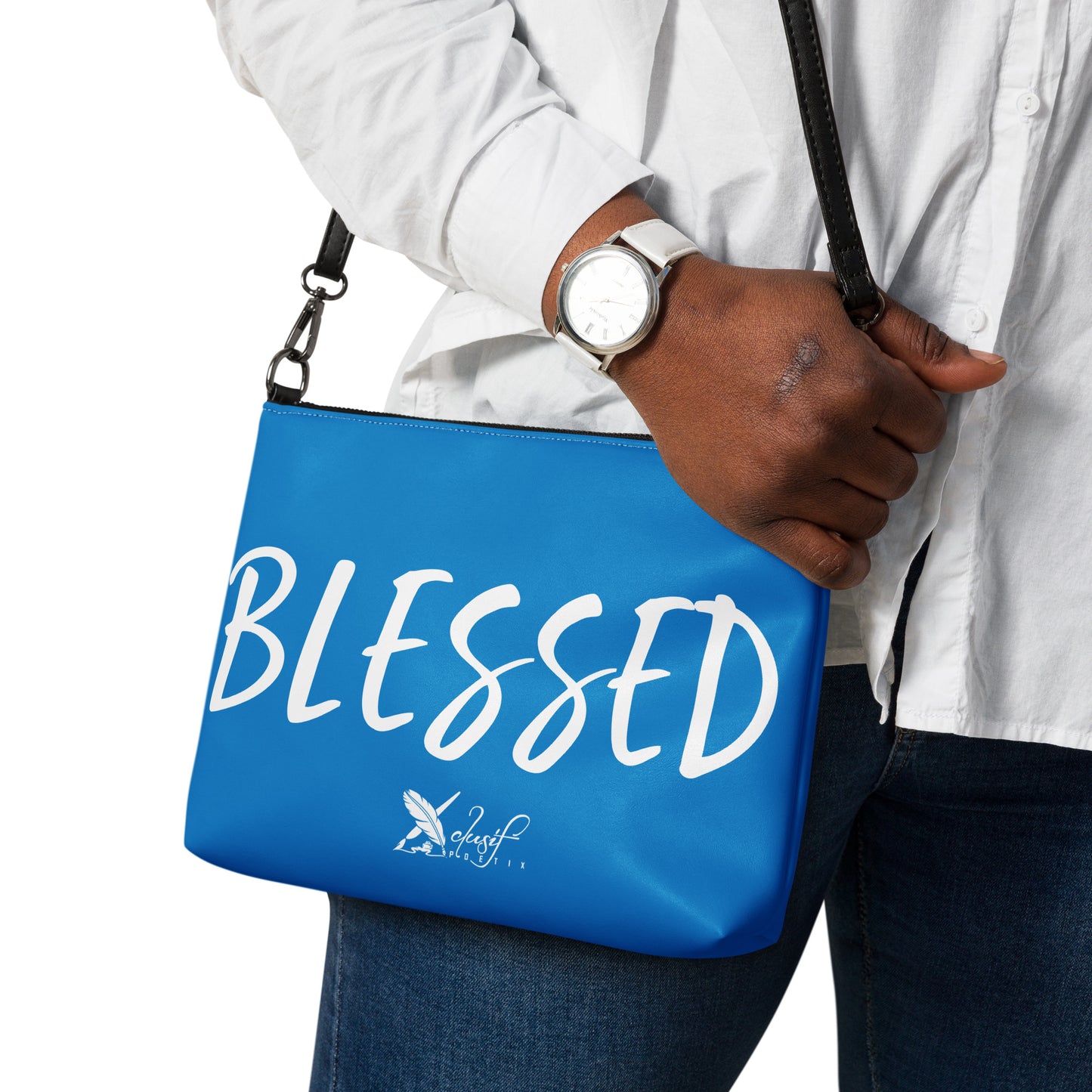 BLESSED BY XCLUSIF POETIX BLUE & WHITE Crossbody bag