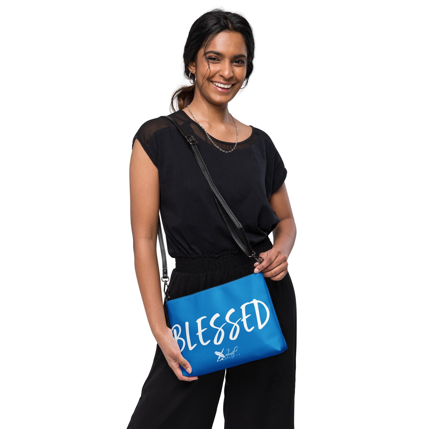 BLESSED BY XCLUSIF POETIX BLUE & WHITE Crossbody bag