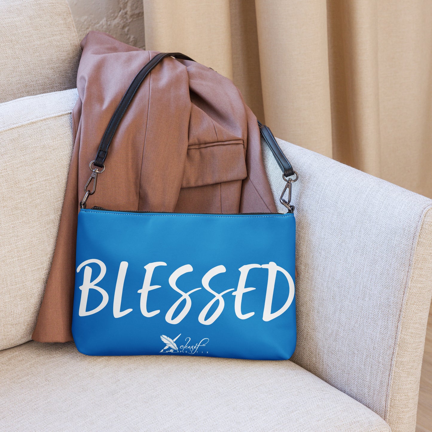 BLESSED BY XCLUSIF POETIX BLUE & WHITE Crossbody bag