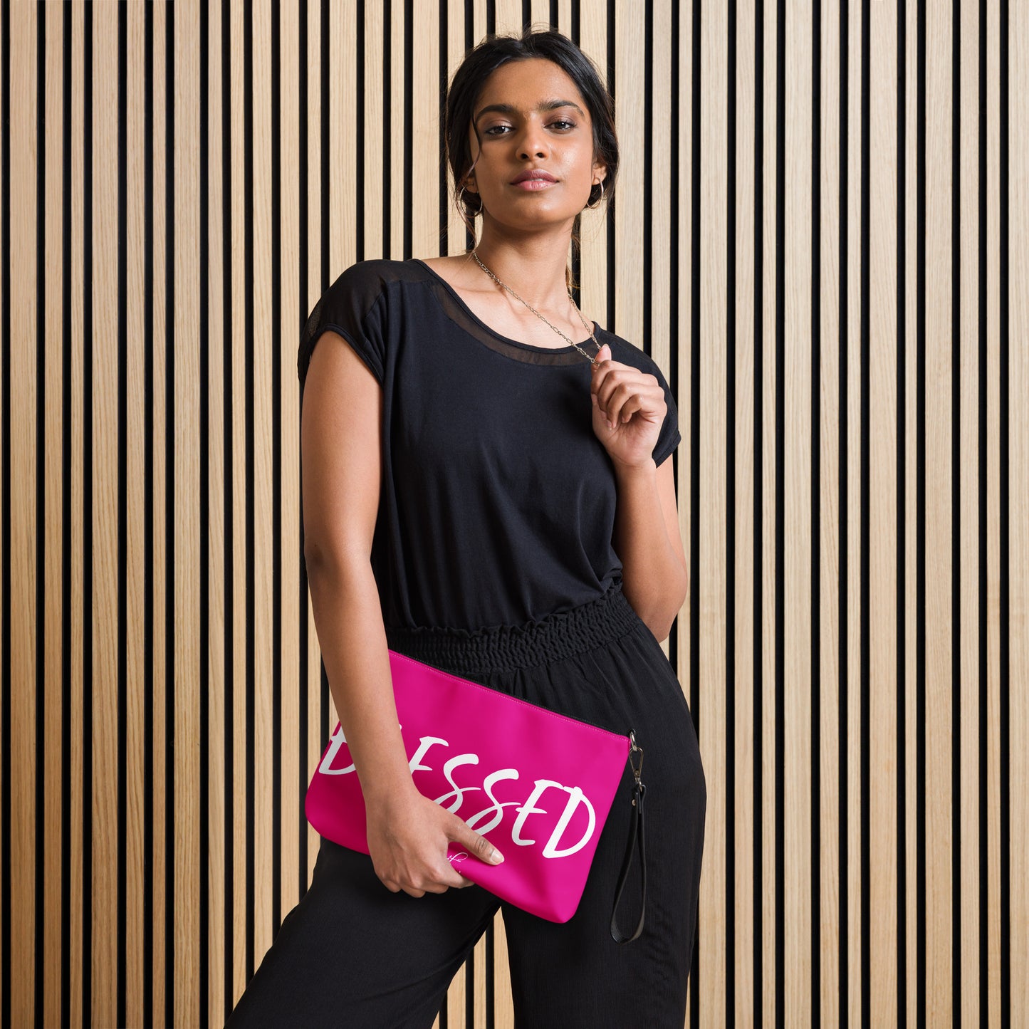 BLESSED BY XCLUSIF POETIX HOT PINK & WHITE Crossbody bag