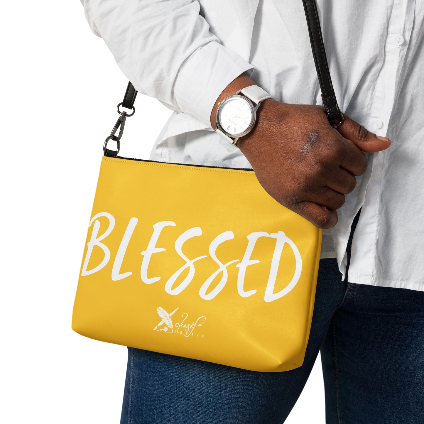 BLESSED BY XCLUSIF POETIX YELLOW & WHITE Crossbody bag