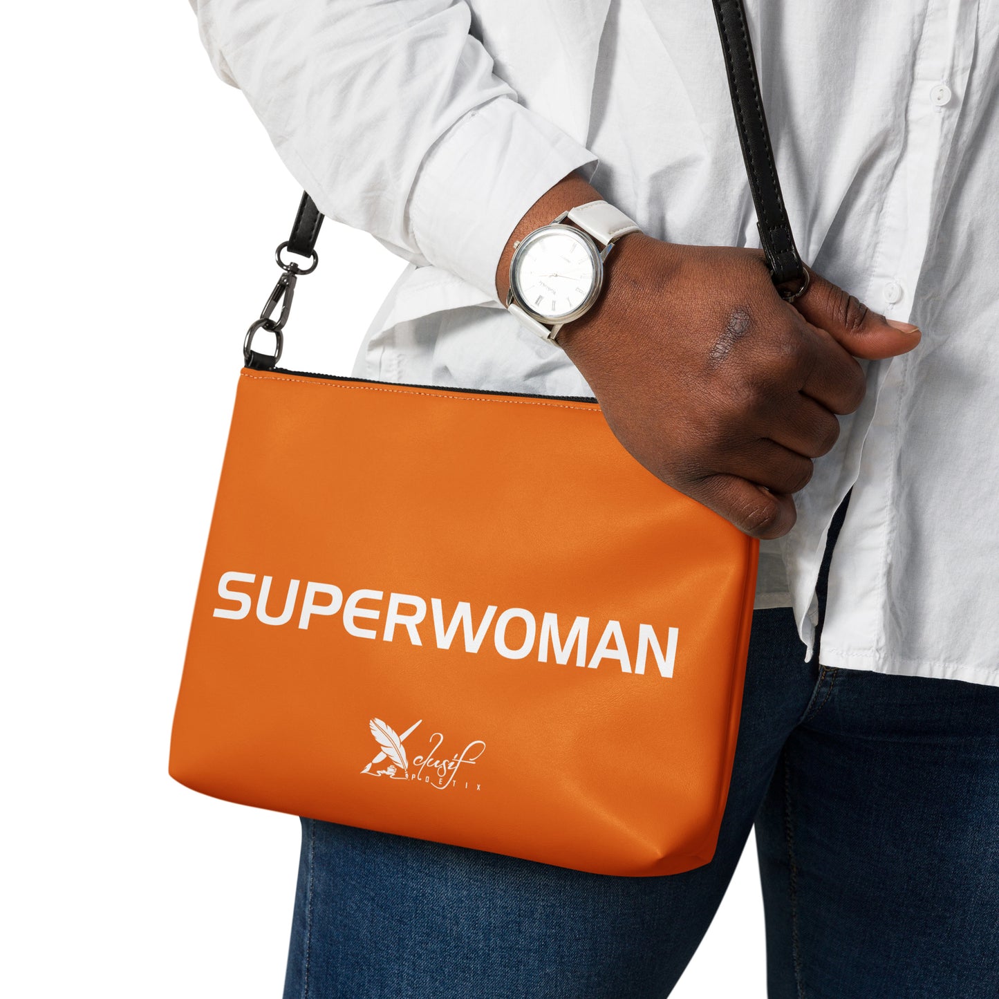 SUPERWOMAN BY XCLUSIF POETIX ORANGE & WHITE Crossbody bag