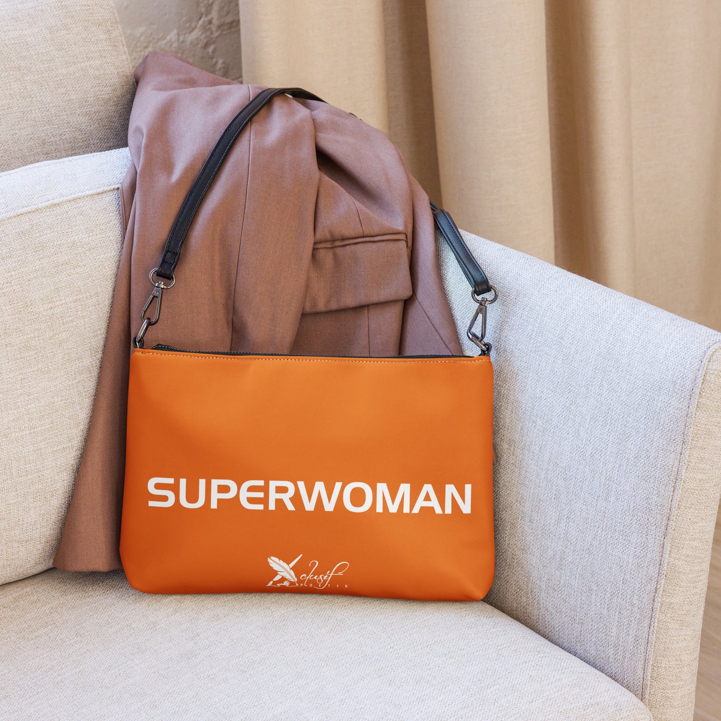 SUPERWOMAN BY XCLUSIF POETIX ORANGE & WHITE Crossbody bag