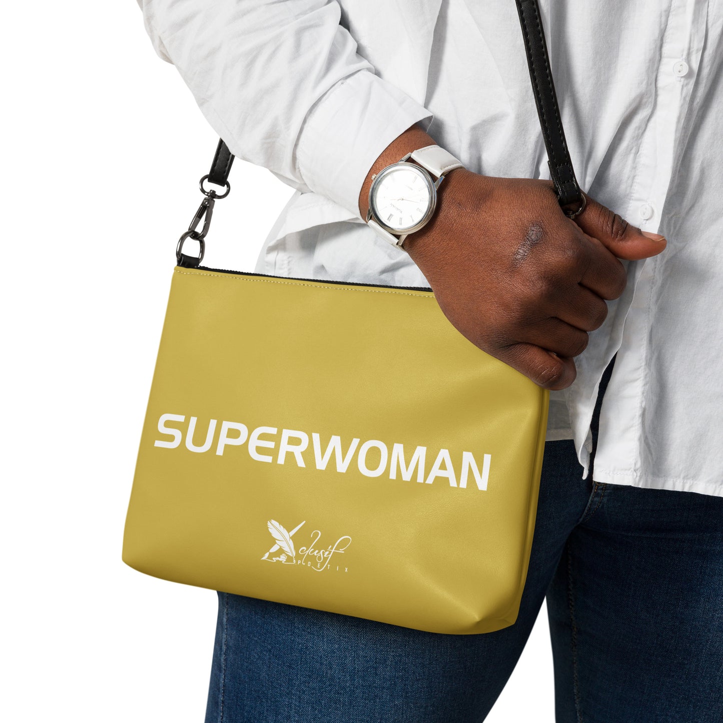 SUPERWOMAN BY XCLUSIF POETIX GOLD & WHITE Crossbody bag