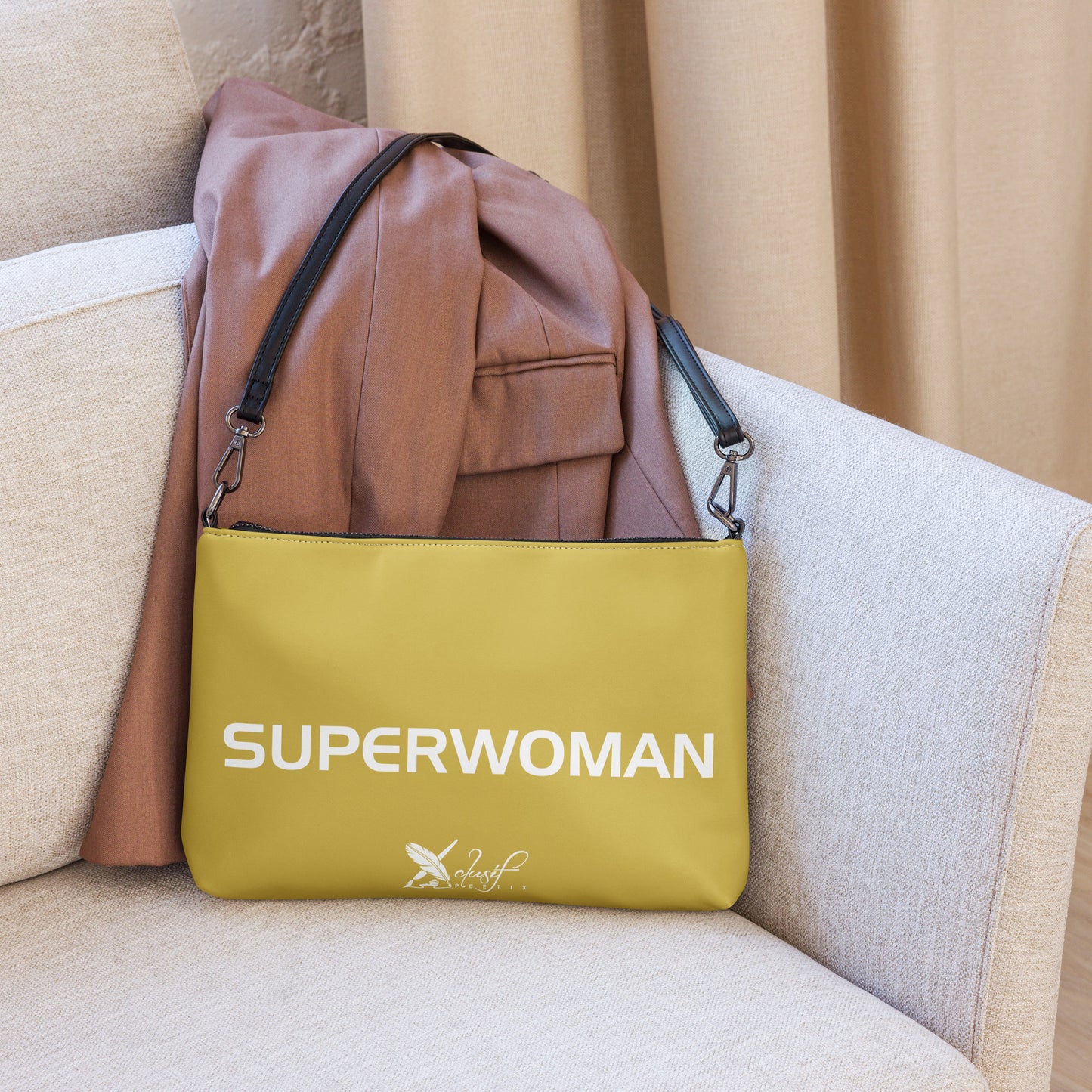 SUPERWOMAN BY XCLUSIF POETIX GOLD & WHITE Crossbody bag